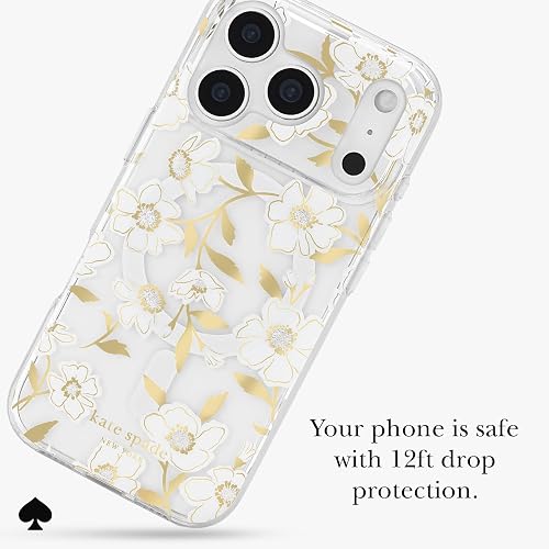 Kate Spade New York Funda iPhone 17 Pro | Diseño Floral Gemas Sunshine, 6.3 pulgadas, compatible MagSafe, protección caídas 12 pies