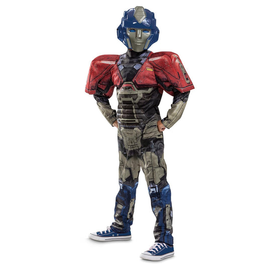 Disfraz de Orion Transformers One, disfraz oficial de Transformers Animated Movie Optimus Muscle para niños, tamaño infantil (4-6)