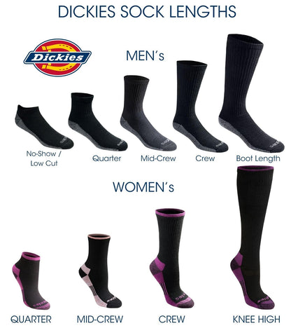 Dickies Men's All Purpose Cushion Crew Socks (6/12 Packs)