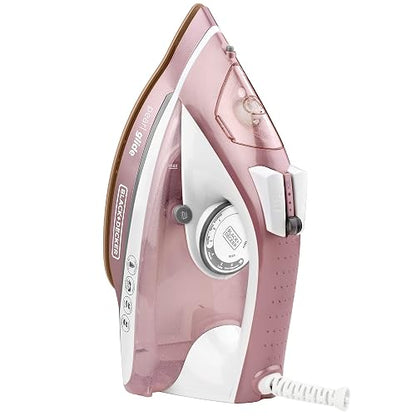 Black+Decker Plancha de Vapor Pearlglide Suela de Cerámica 1200W, IR23972 | Cerámica con infusión de perlas para un mejor deslizamiento y función de autolimpieza