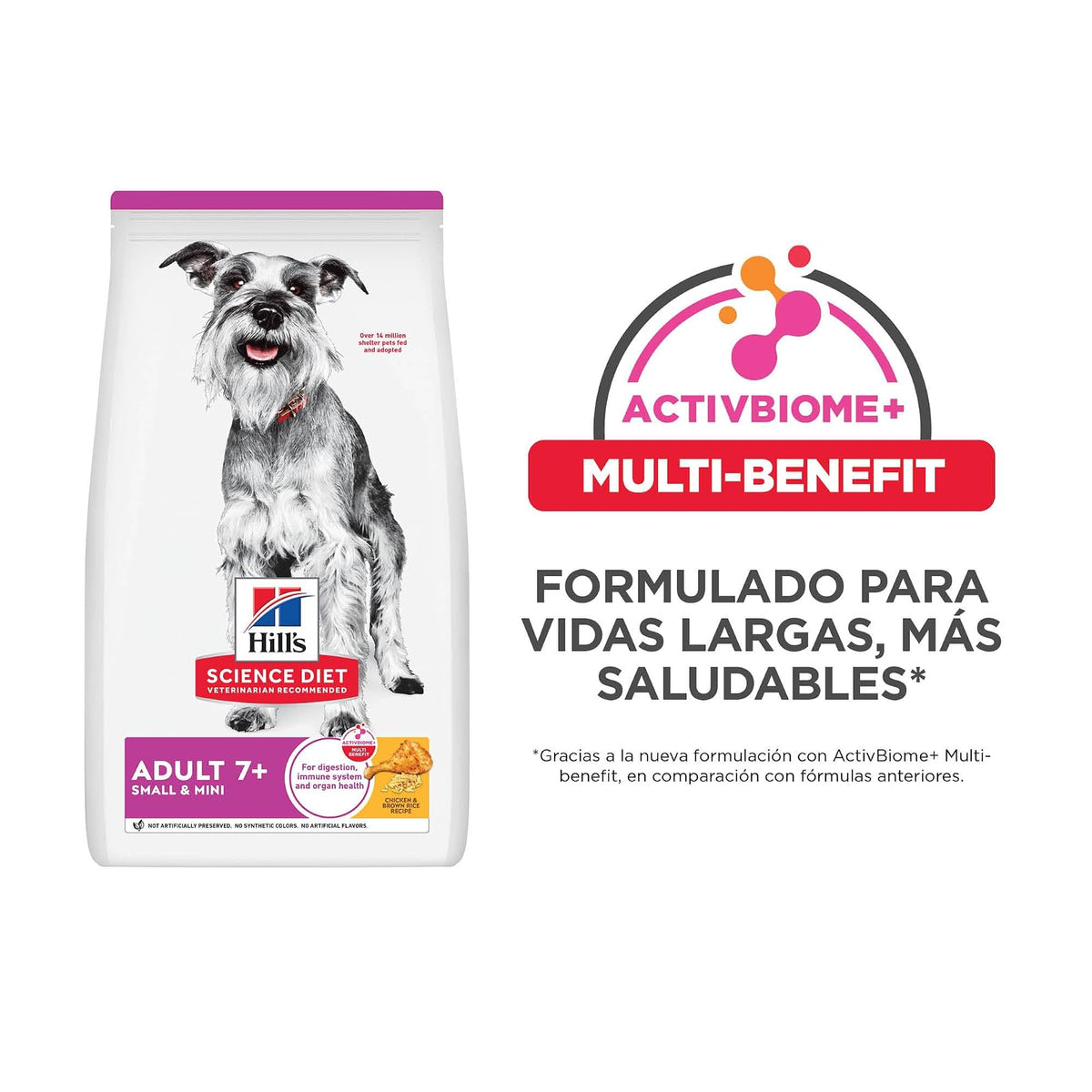Hill's Science Diet Small Mini Croquetas para Perro Senior Sabor Pollo 2Kg | Croquetas Hill's para perro, pollo real, razas pequeñas, soporte envejecimiento, salud de corazón y riñones