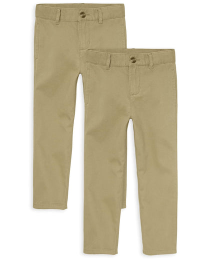 The Children's Place chinos elásticos para niño, paquete de 2 - Lino, paquete de 2 - 8 Años