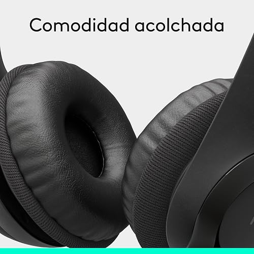 Logitech H390 Diadema con Cable, Sonido Estéreo y Micrófono USB con Supresión de Ruido, Controles Integrados en el Cable, PC/Mac/Laptop/Chromebook - Negro