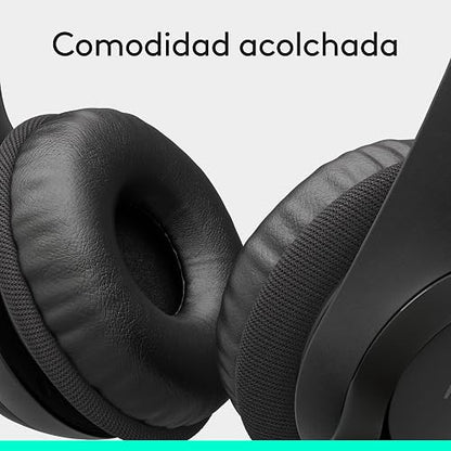 Logitech H390 Diadema con Cable, Sonido Estéreo y Micrófono USB con Supresión de Ruido, Controles Integrados en el Cable, PC/Mac/Laptop/Chromebook - Negro