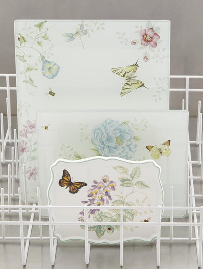 Lenox Tabla para Picar Grande Butterfly Meadow, Vidrio Resistente, Lavado a Mano, 33 cm de Ancho