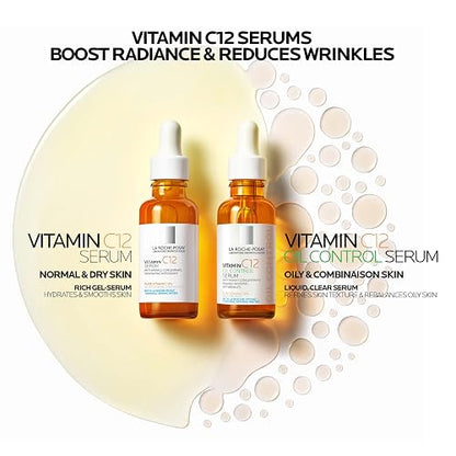 La Roche-Posay Pure Vitamin C12, Sérum Facial Antioxidante con 12% de Vitamina C, Antiarrugas, Mayor Luminosidad, Textura Ligera, para Pieles Sensibles, 30 ml