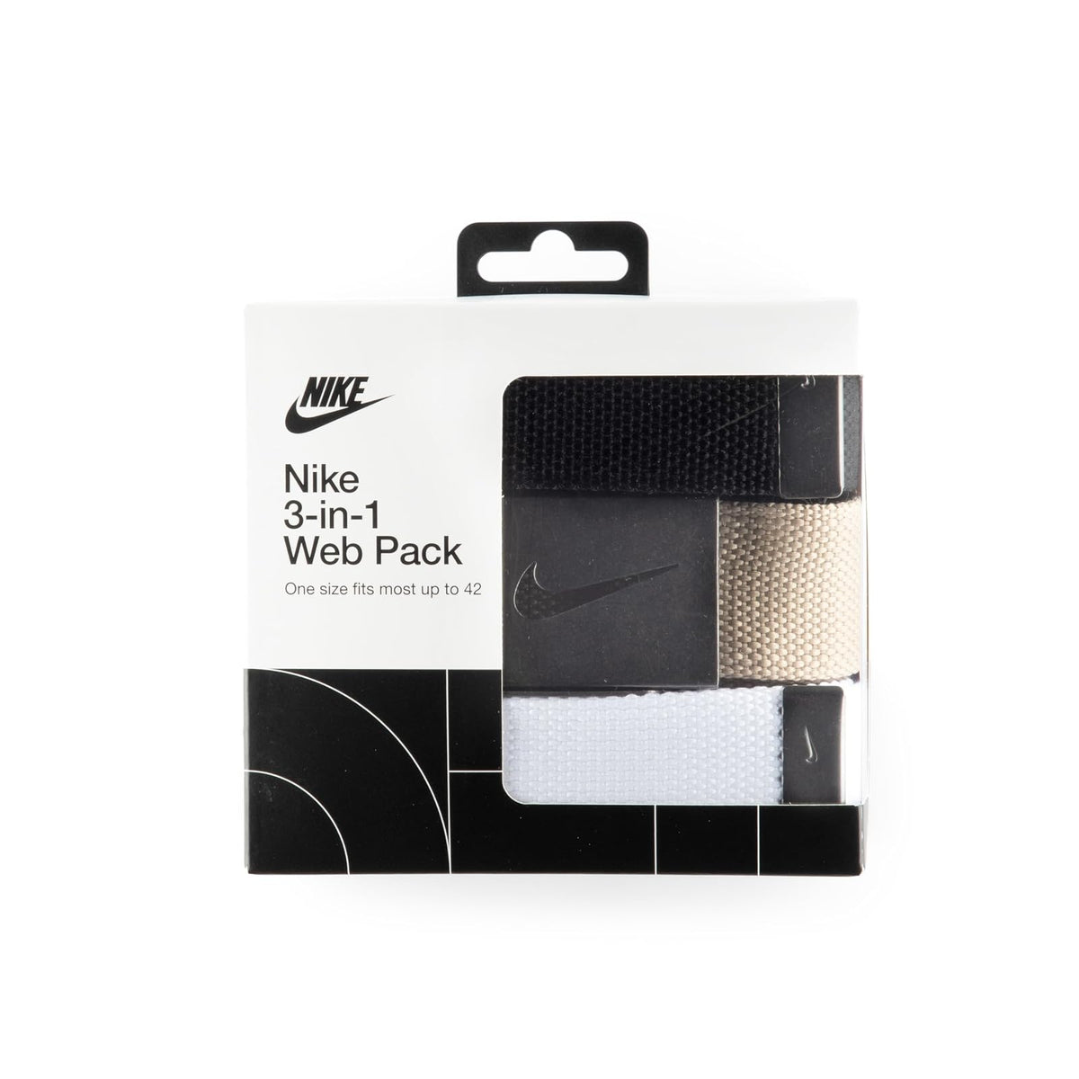 Nike Paquete de 3 cinturones de red para hombre, Plateado