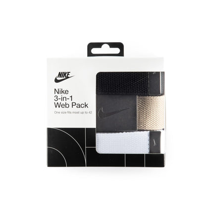 Nike Paquete de 3 cinturones de red para hombre, Plateado