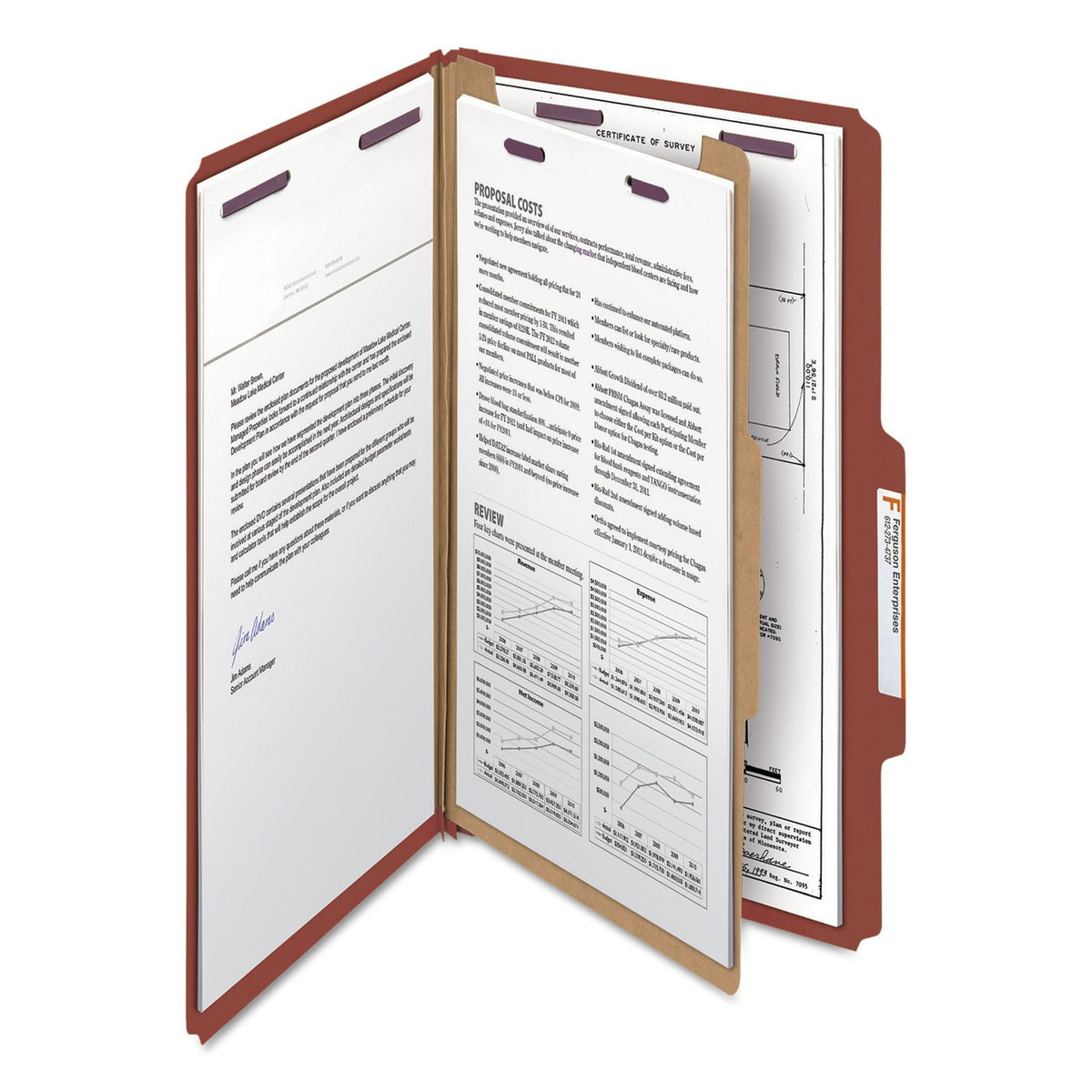 Smead Carpeta de clasificación de Pressboard con cierres SafeSHIELD, 1 divisor, expansión de 2 pulgadas, tamaño legal, rojo, 10 por caja (18775)