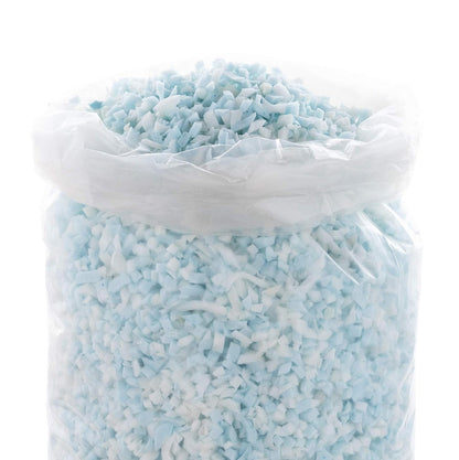 Linenspa Espuma viscoelástica triturada, Espuma Artesanal, Relleno de Repuesto para Almohadas, puf, sillas, Camas para Perros, Animales de Peluche y Manualidades, 2.5 Libras, Azul