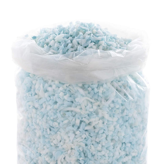 Linenspa Espuma viscoelástica triturada, Espuma Artesanal, Relleno de Repuesto para Almohadas, puf, sillas, Camas para Perros, Animales de Peluche y Manualidades, 2.5 Libras, Azul