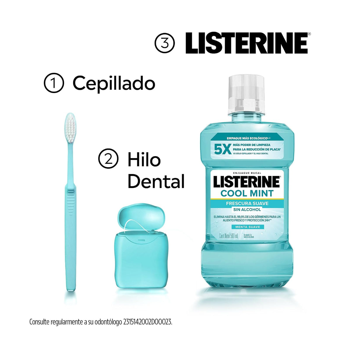 Listerine Enjuague Bucal Listerine Cool Mint Zero Alcohol 1 L