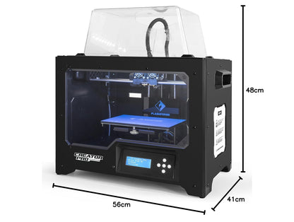 FlashForge - Impresora 3D Creator Pro, estructura de estructura metálica, cubiertas acrílicas, plataforma de construcción optimizada, extrusora doble con 2 bobinas, funciona con ABS y PLA