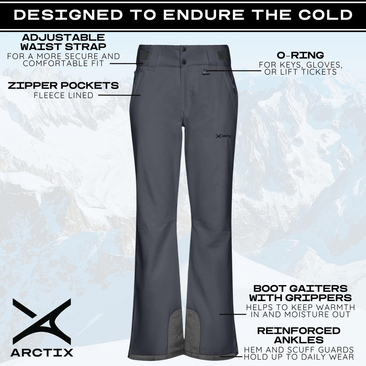 ARCTIX Pantalones de Nieve aislados Pantalones de esquí para Mujer