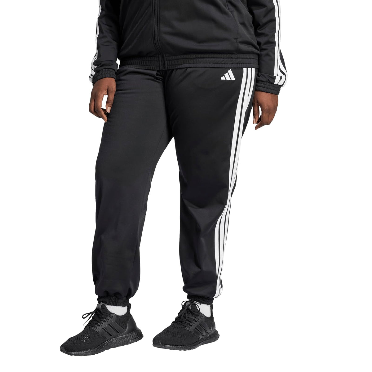 adidas Tricot Pantalón Deportivo 3 Rayas Mujer - 2XL - Negro - Blanco