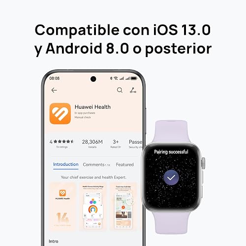 HUAWEI Watch FIT 4 Smartwatch con GPS, iOS & Android, Negro | Pantalla de 1.82", Hasta 10 días de Batería, 100+ Modos Deportivos, Rastreador de fitness con SpO₂, Bienestar Emocional
