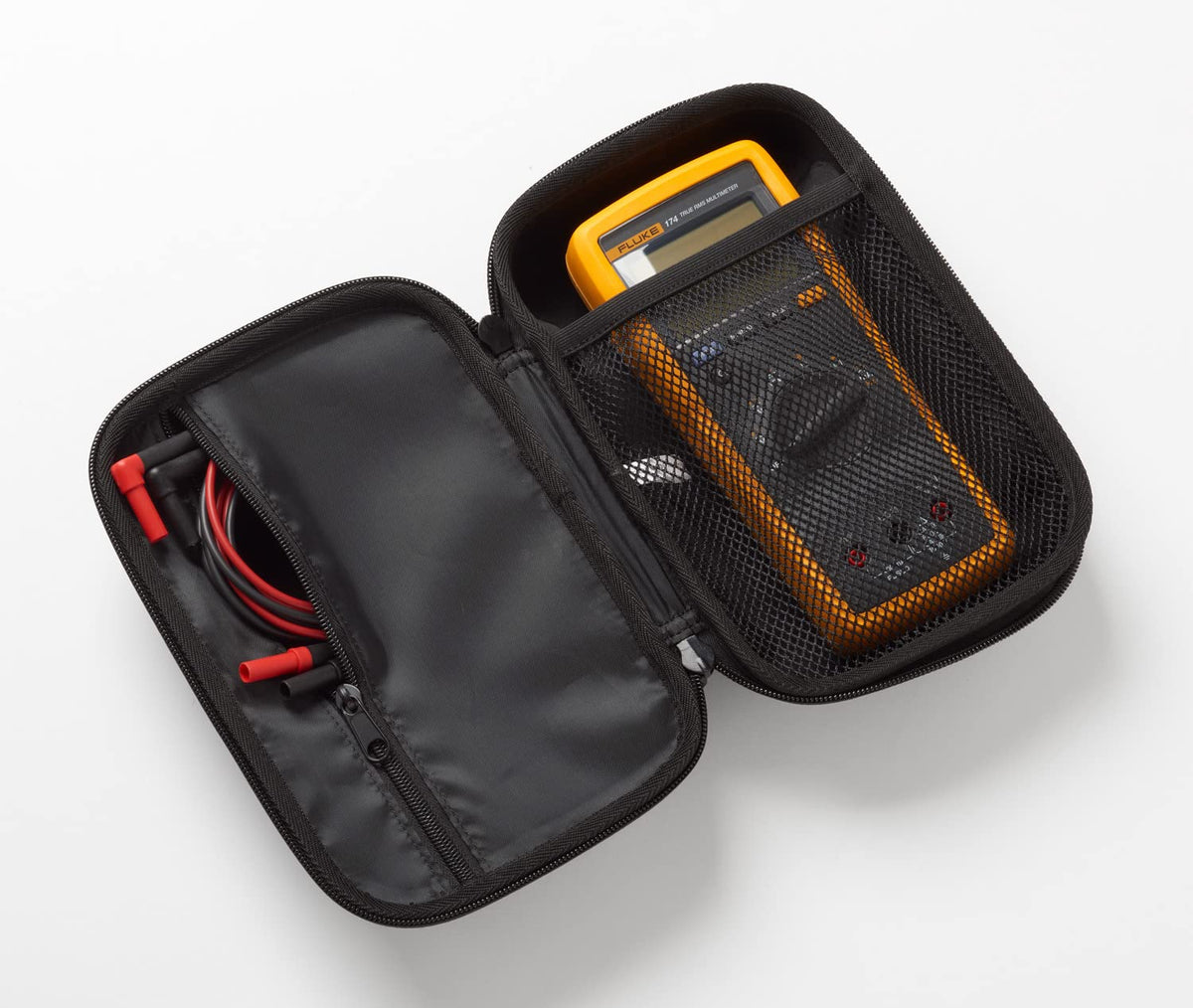 Estuche Rígido Fluke C11XT para Multímetros y Accesorios Espuma EVA 600D 240 × 155 × 105 mm Bolsillo con Cremallera + Malla Asa de Transporte