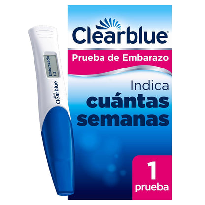 Clearblue - Digital, Prueba de Embarazo, Ultratemprana y con Alta Precisión, 2 Test en 1, Indicador de Semanas de Embarazo, Resultados Claros, con Smart Dual Sensor, 1 Prueba Digital