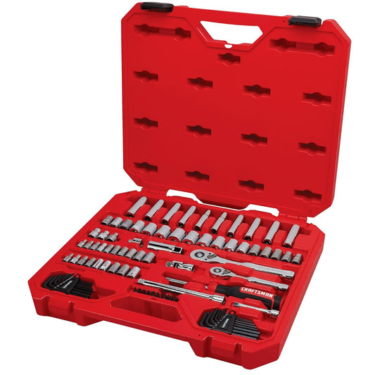 CRAFTSMAN - Juego de herramientas mecánicas, 83 piezas de herramientas manuales y zócalos SAE/métrico (CMMT12121)