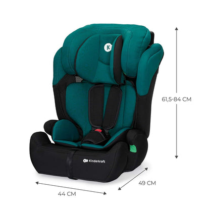 Kinderkraft COMFORT UP Autoasiento I-SIZE 76-150 cm, Silla automóvil para niños, bebé, Sillade, Cinturón, regula en 11 niveles, Grupo 1/2/3, 15 meses - 12 años, 9-36 kg, Verde