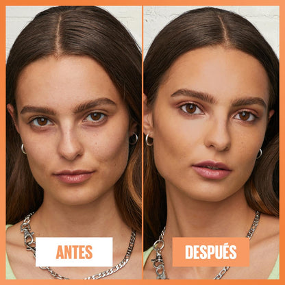 Maybelline Base de maquillaje Fit Me Fresh Tint 10.5, 30 ml, larga duración, alta cobertura, para todo tipo de piel, fórmula con Vitamina C y protector solar FPS50