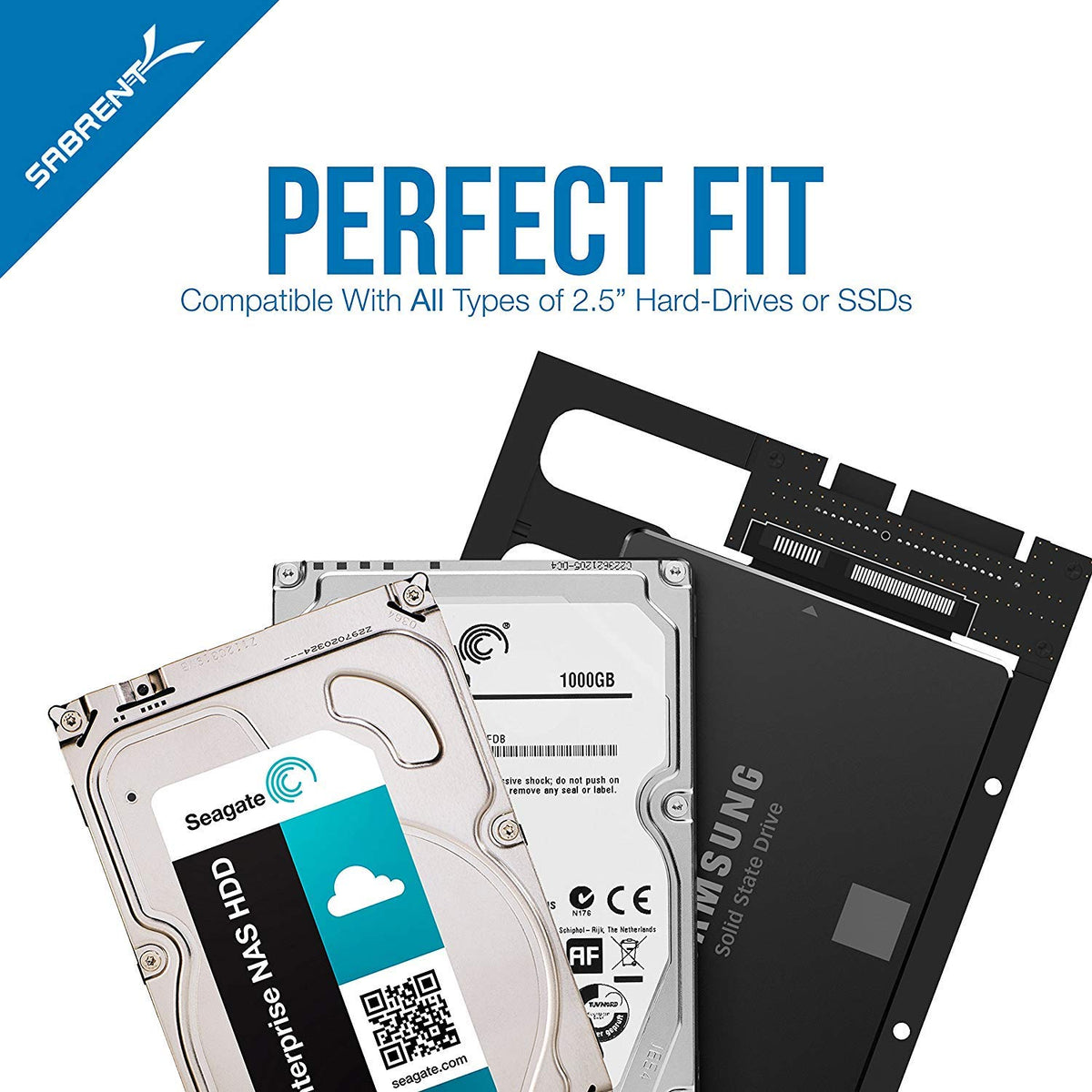 Sabrent Kit de Montaje de convertidor de bahía SATA de 3,5 Pulgadas SSD y SATA de Disco Duro a Escritorio (BK-PCBS)
