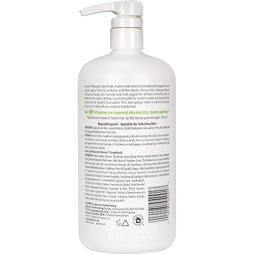 Palmer's Cocoa Butter Formula Loción de Masaje para las Estrías con Manteca de Cacao, Vitamina E, Colágeno, Elastina, Aceite de Argán y Manteca de Karité, 1 Litro
