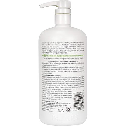 Palmer's Cocoa Butter Formula Loción de Masaje para las Estrías con Manteca de Cacao, Vitamina E, Colágeno, Elastina, Aceite de Argán y Manteca de Karité, 1 Litro