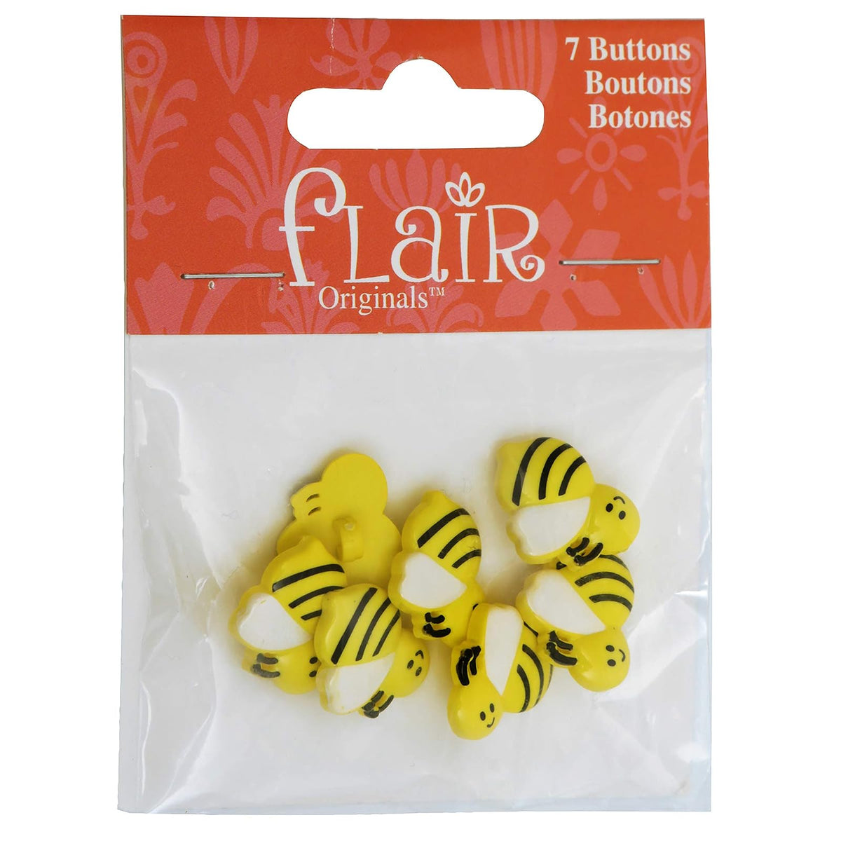 Lansing Company Bumble Bee Buttons, 7 Piezas