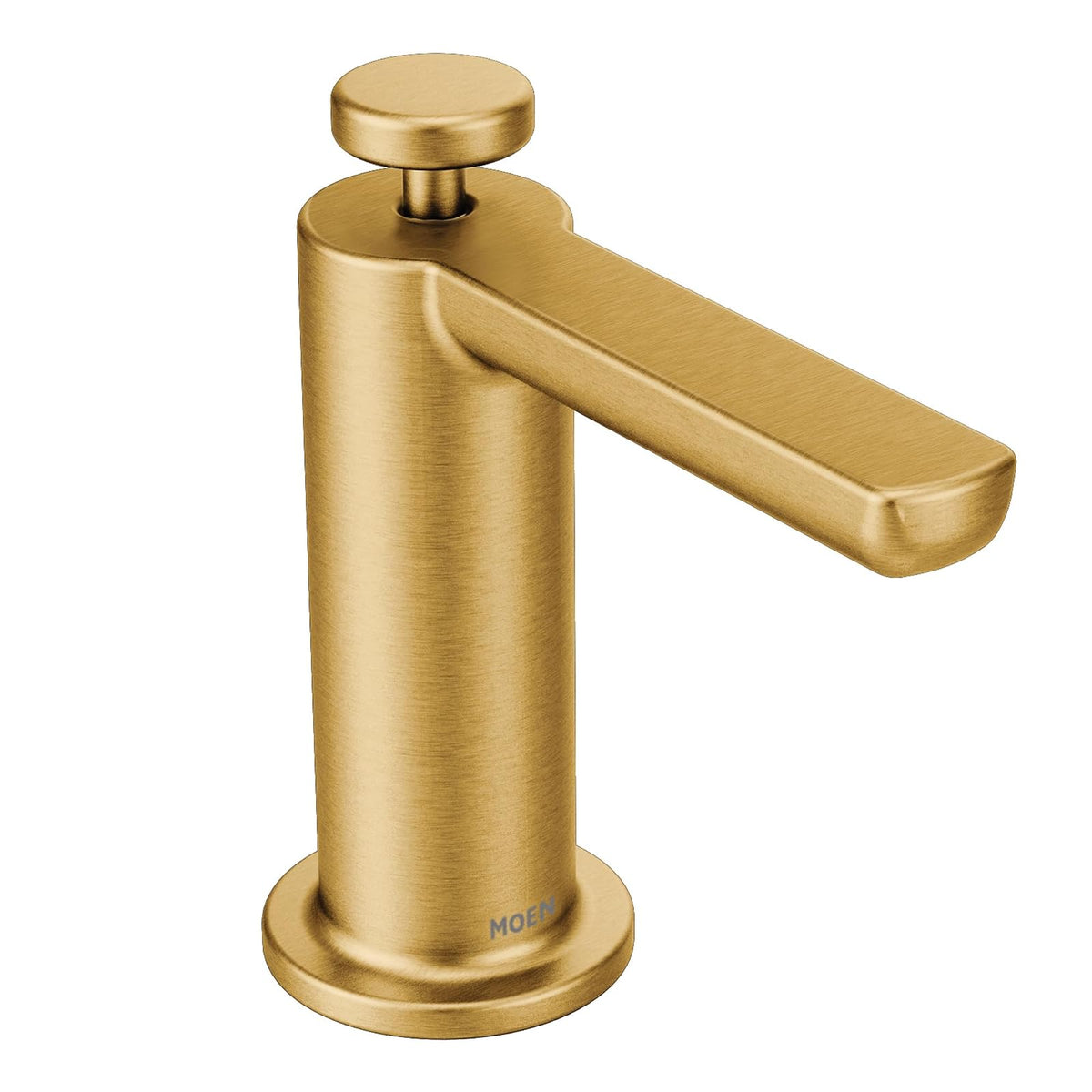 Moen S3946BLS Dispensador de jabón y loción para fregadero de cocina de transición con botella recargable, Moderno, 3.69x11.75x5.88, Oro cepillado