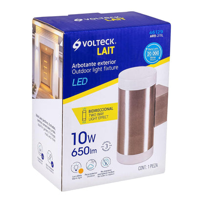 Volteck Lait ARB-211L, Arbotante decorativo de LED 10 W 2 spots luz cálida