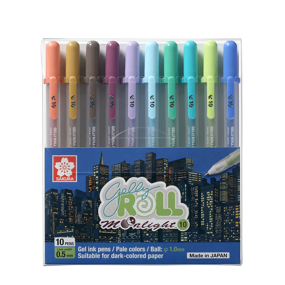 Sakura Set Con 10 Plumas Gelly Roll Moonlight Pastel Punta 1 mm