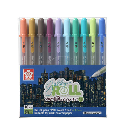 Sakura Set Con 10 Plumas Gelly Roll Moonlight Pastel Punta 1 mm