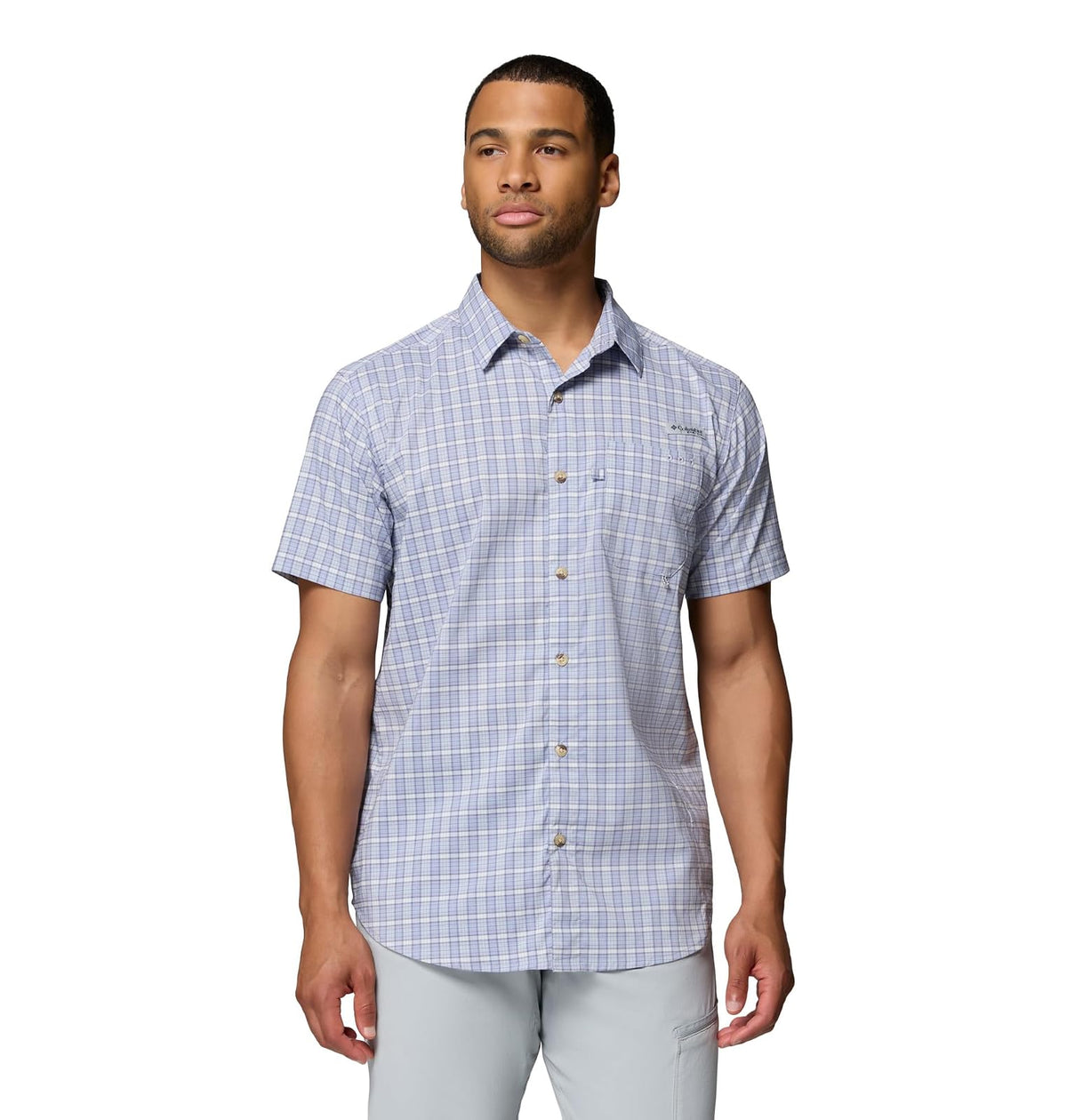 Columbia PFG Harbor Peak - Camisa de Manga Corta para Hombre - XXL - Twilight Offshore Tartan