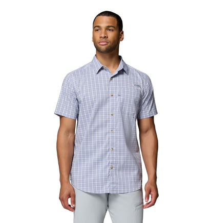 Columbia PFG Harbor Peak - Camisa de Manga Corta para Hombre - XXL - Twilight Offshore Tartan