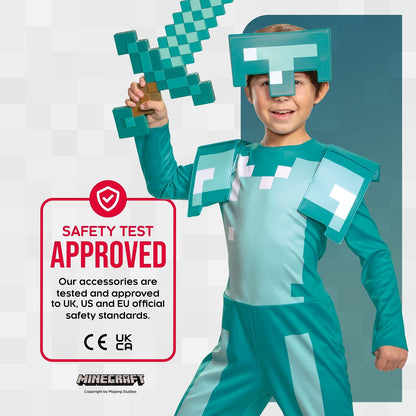 Disfraz Oficial de Armadura Minecraft Infantil, Minecraft Mojang, Talla Infantil (7-8)