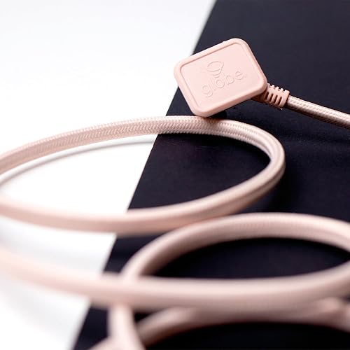 Cable de extensión de tela Globe Electric, serie de diseñador, 2.74 m, Rosado pálido