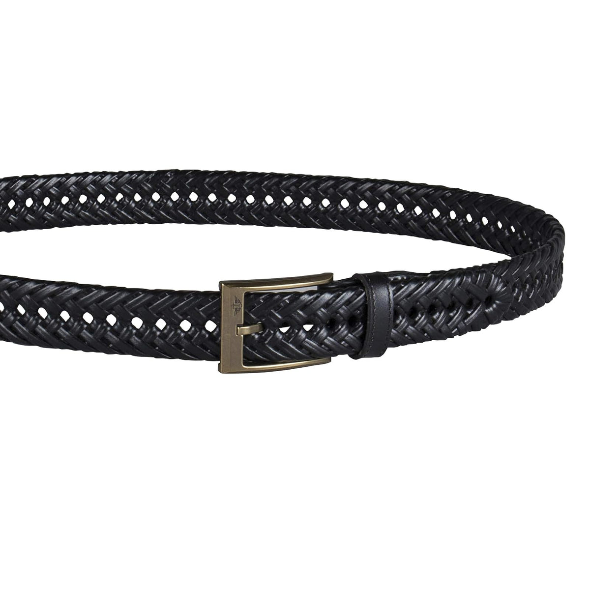 Dockers Cinturón de metal trenzado con cordones para hombre de 1 1/4 pulgadas