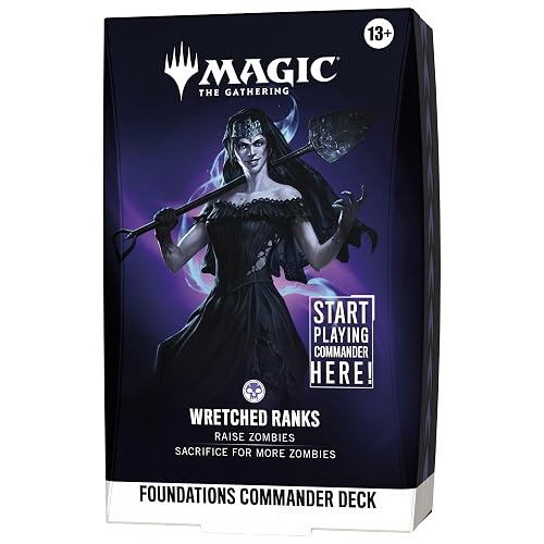 Magic: The Gathering Foundations Commander Deck - Rangos Miserables | Baraja de 100 Cartas + Accesorios