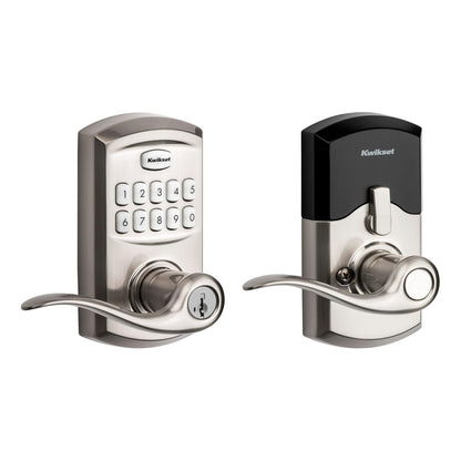 Kwikset SmartCode 917 Cerradura Electrónica con Teclado, Palanca Halifax - Níquel Satinado - Tradicional