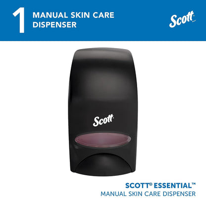 SCOTT® Essential™ Dispensador Manual de jabón y desinfectante de Manos de Alta Capacidad (92145), Negro, Capacidad de 1.0 l, 4.8 x 8.3 x 5.4 Pulgadas (cantidad 1)