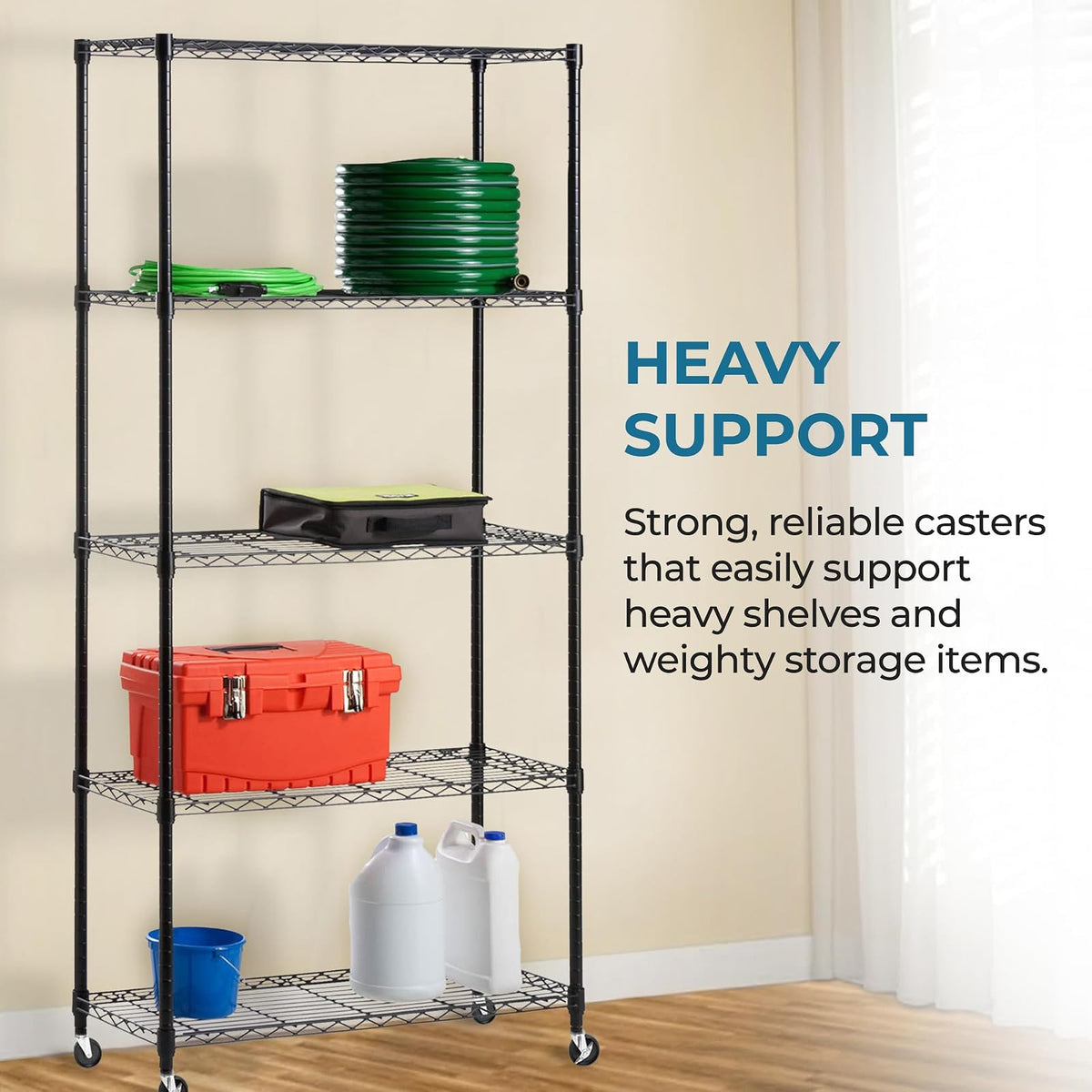 Honey-Can-Do SHF-01939 Set of Four Casters, Black, 4-Inch