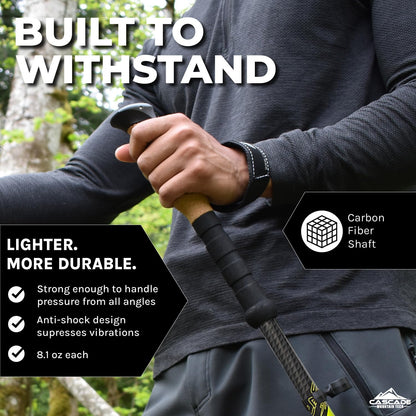Cascade Mountain Tech 100% Fibra de Carbono Bastones de Trekking Quick Lock