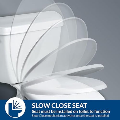 BEMIS 7300SLEC 000 - El asiento de inodoro se cierra lentamente y se retira fácil de limpiar, elongado, color blanco