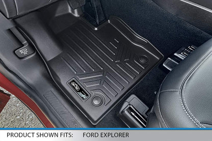 SMARTLINER Juego de Alfombrillas de Piso de Ajuste Personalizado para Todo Tipo de Clima, Compatible con Ford Explorer 2020-2023