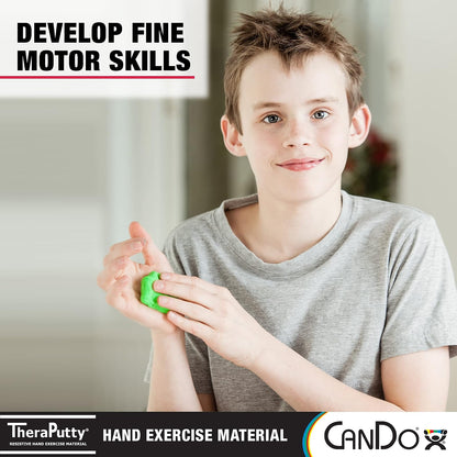 CanDo TheraPutty - Masilla de ejercicio de mano estándar para rehabilitación, ejercicios, terapia de manos, terapia ocupacional, fortalecimiento de manos, mejora las habilidades motoras, alivio del estrés