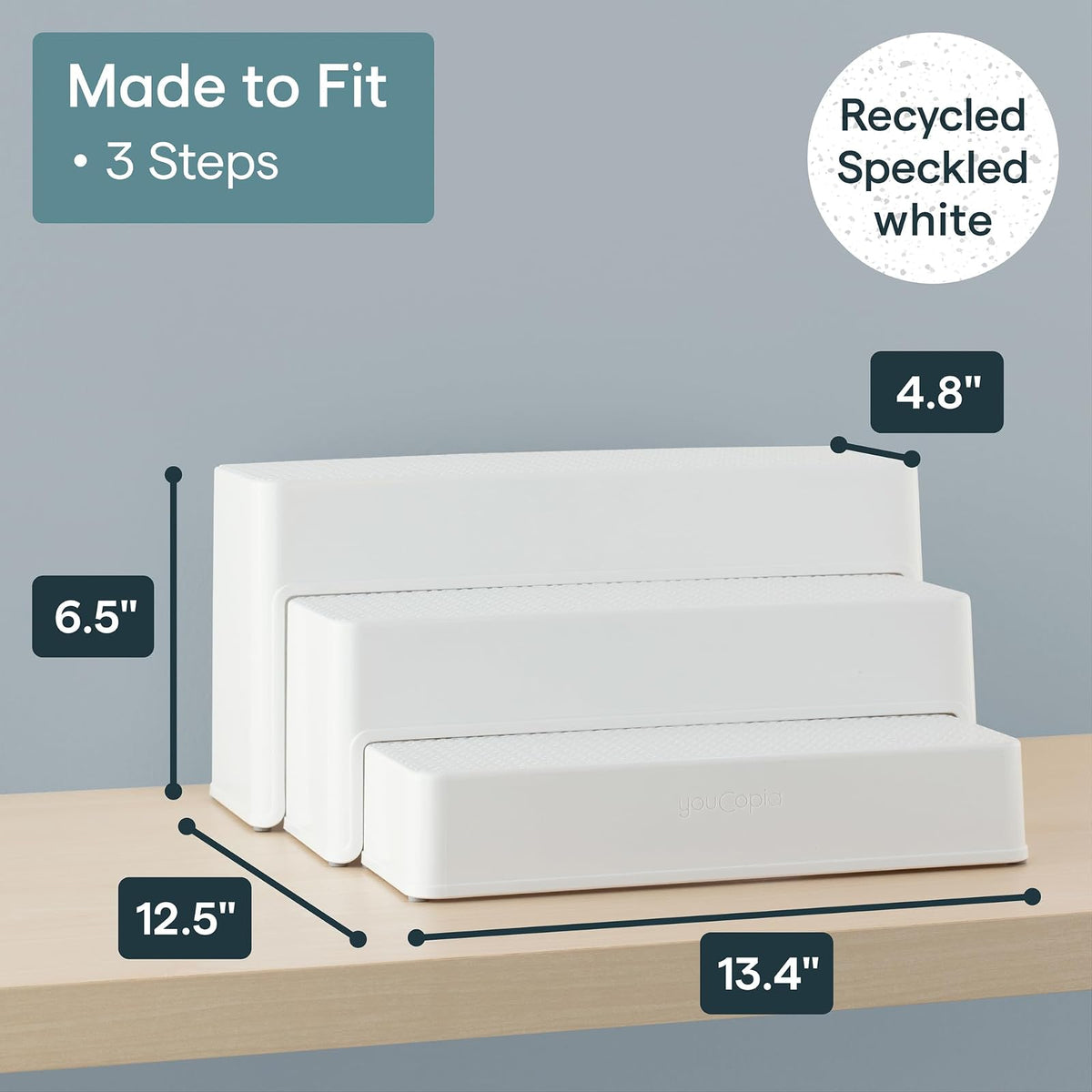 YouCopia Can ShelfSteps Organizer, 3 Shelf, White