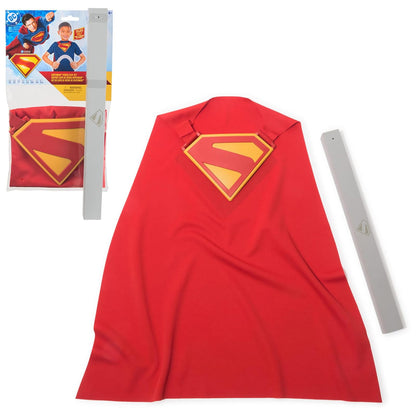 DC Comics, SUPERMAN Power Cape Set, Super Heroes Halloween Costume for Kids with Iconic Chest Plate for Ages 4 and Up