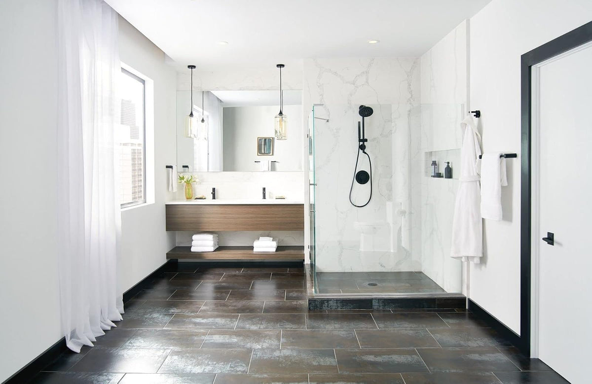 Moen YB0486BL Align - Toallero de mano para baño, color negro mate