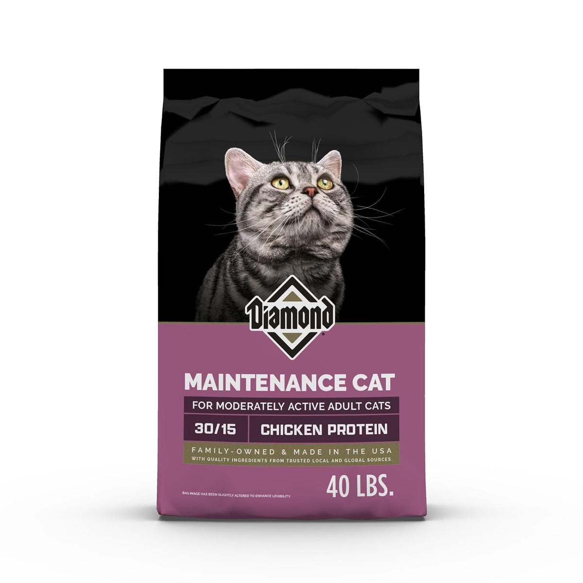 Diamond Pet Foods - Alimento seco para gatos adultos con sabor a pollo de Maintenance Formula, bolsa de 40 libras
